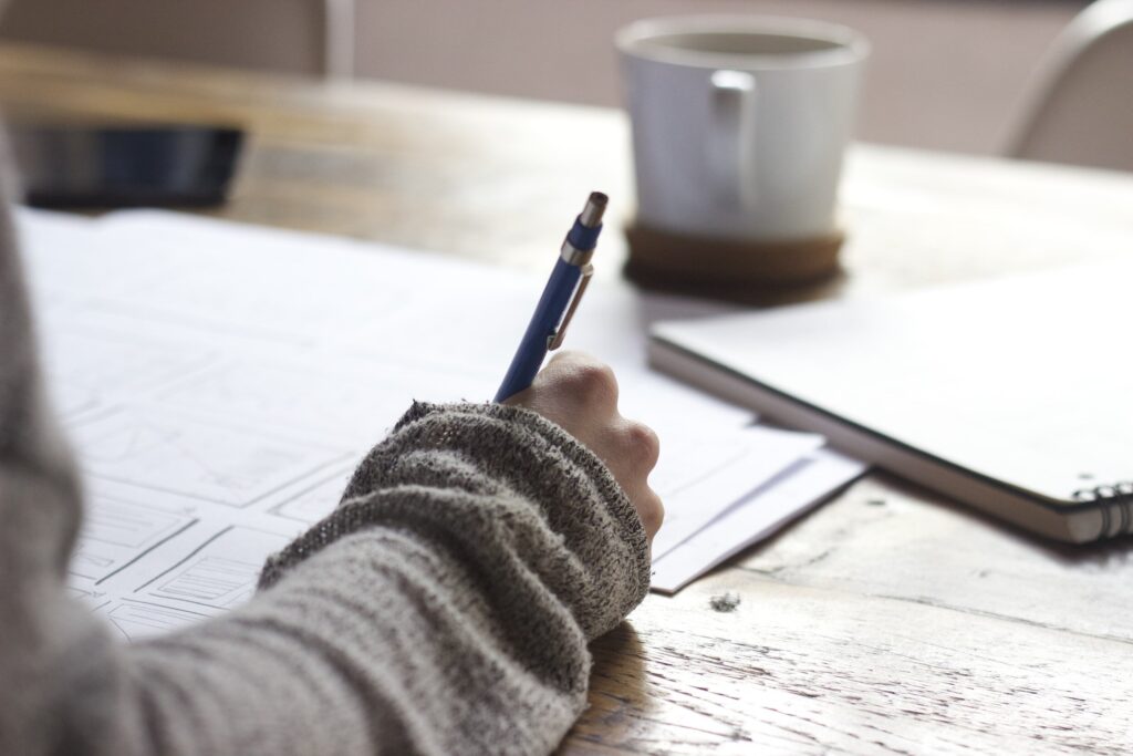 anxiety test writing on paper