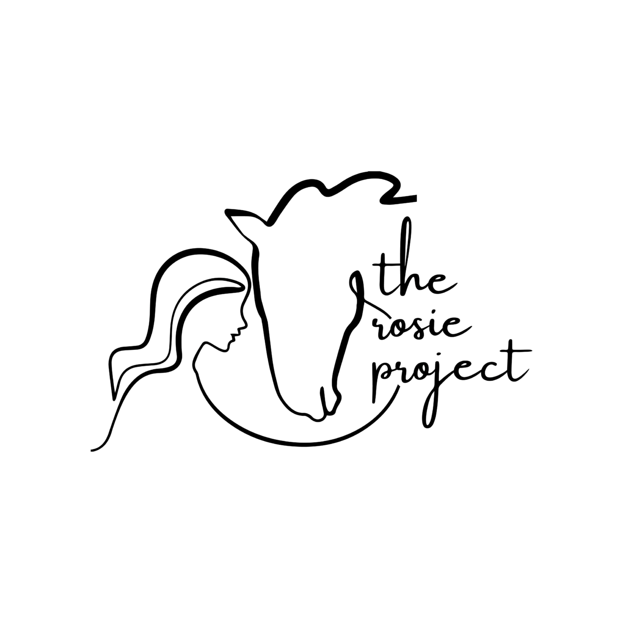The Rosie Project logo, an equine therapy provider and partner featuring a horse and human profile illustration